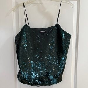 Express Women's Teal Sequin Camisole
